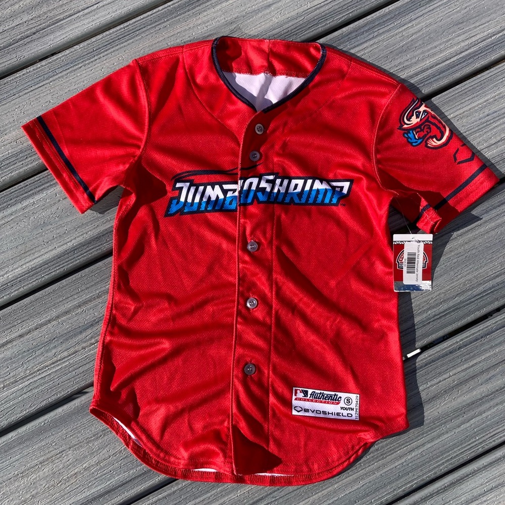 MLB - Jacksonville Jumbo Shrimp Minor League Baseball Youth Kids Jersey - S